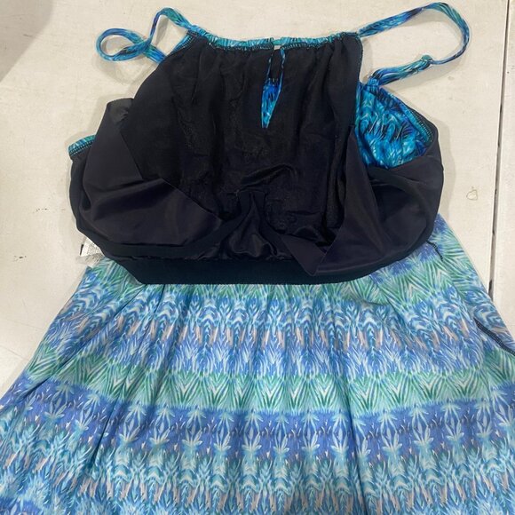 Miraclesuit Estilo Tankini Swim Top Womens 18DD Blue Resort Plus Size - Picture 5 of 8